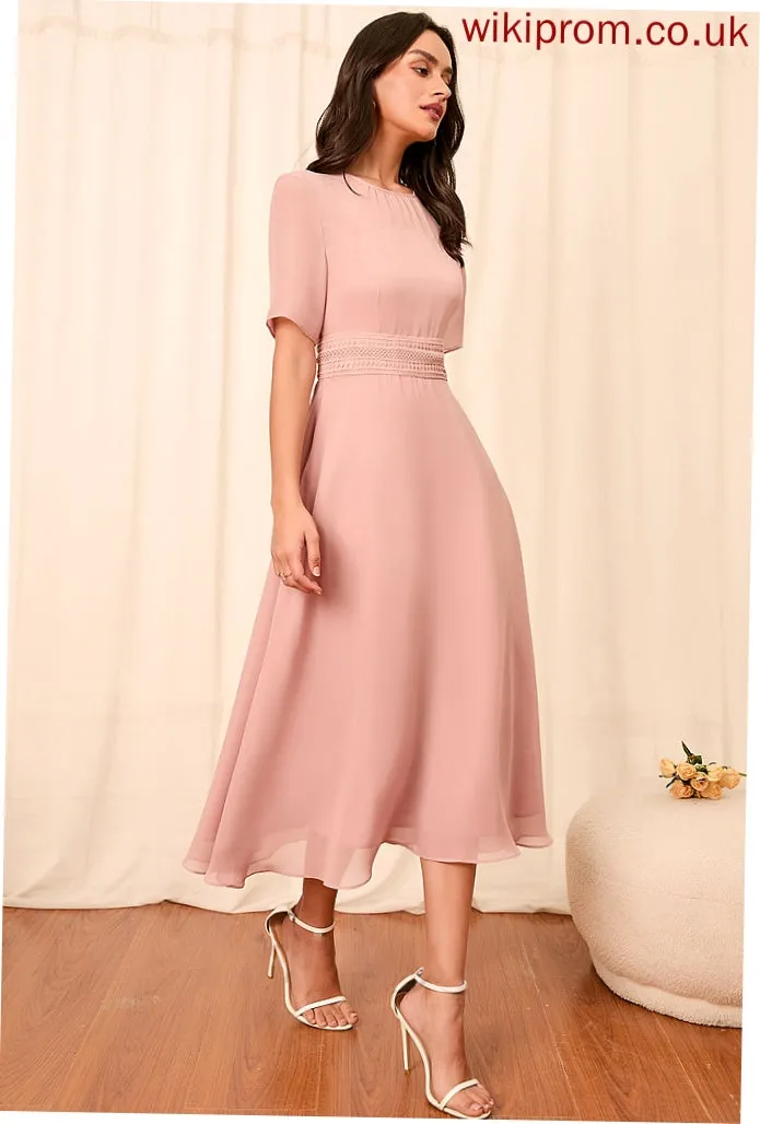 Silhouette Straps A-Line Length Fabric Sleeve Knee-Length Sleeves Cristina Sleeveless Floor Length A-Line/Princess Bridesmaid Dresses