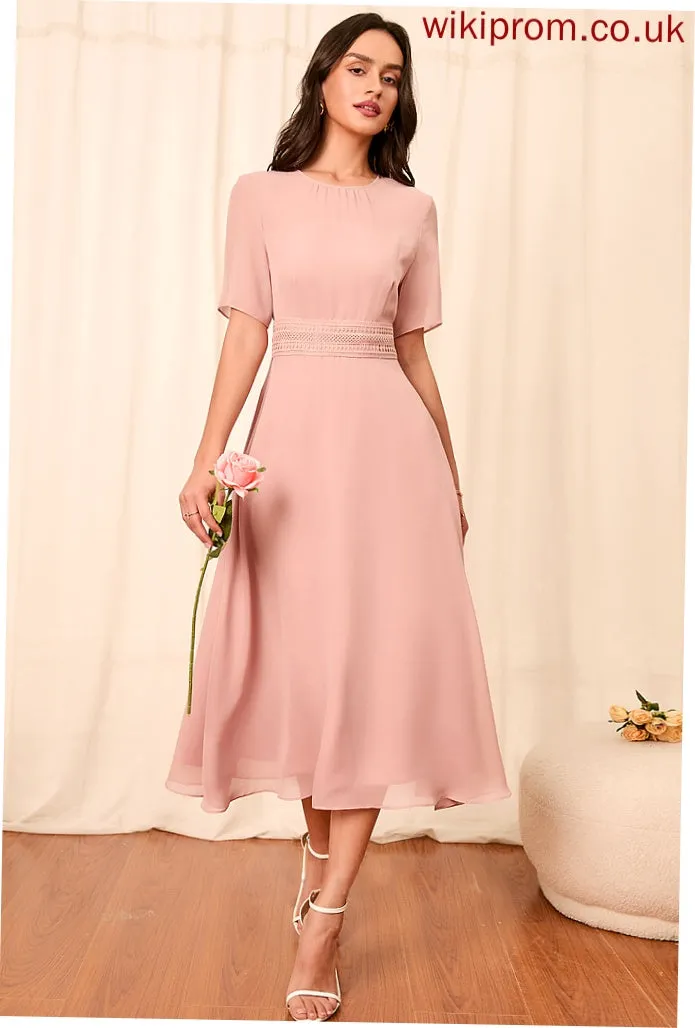 Silhouette Straps A-Line Length Fabric Sleeve Knee-Length Sleeves Cristina Sleeveless Floor Length A-Line/Princess Bridesmaid Dresses