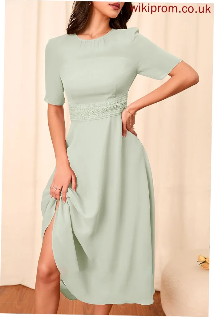 Silhouette Straps A-Line Length Fabric Sleeve Knee-Length Sleeves Cristina Sleeveless Floor Length A-Line/Princess Bridesmaid Dresses