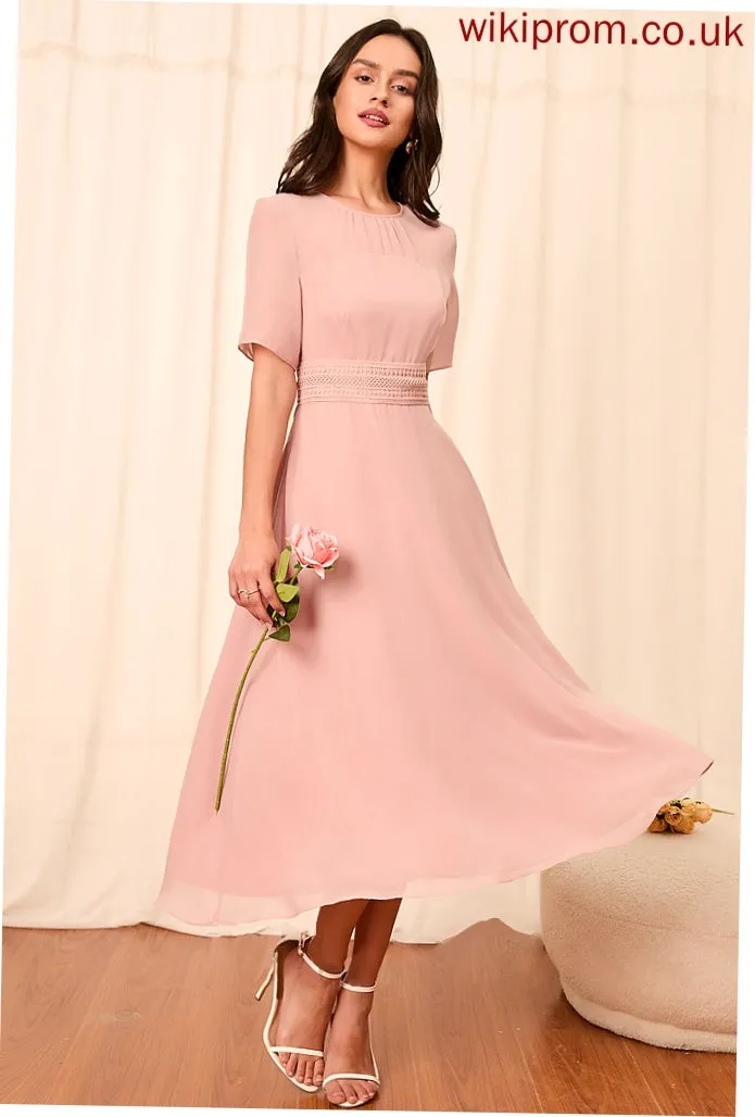 Silhouette Straps A-Line Length Fabric Sleeve Knee-Length Sleeves Cristina Sleeveless Floor Length A-Line/Princess Bridesmaid Dresses