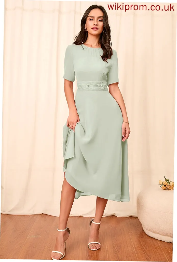 Silhouette Straps A-Line Length Fabric Sleeve Knee-Length Sleeves Cristina Sleeveless Floor Length A-Line/Princess Bridesmaid Dresses