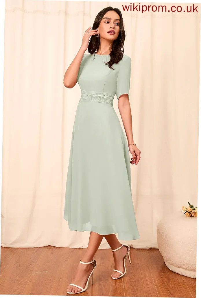 Silhouette Straps A-Line Length Fabric Sleeve Knee-Length Sleeves Cristina Sleeveless Floor Length A-Line/Princess Bridesmaid Dresses