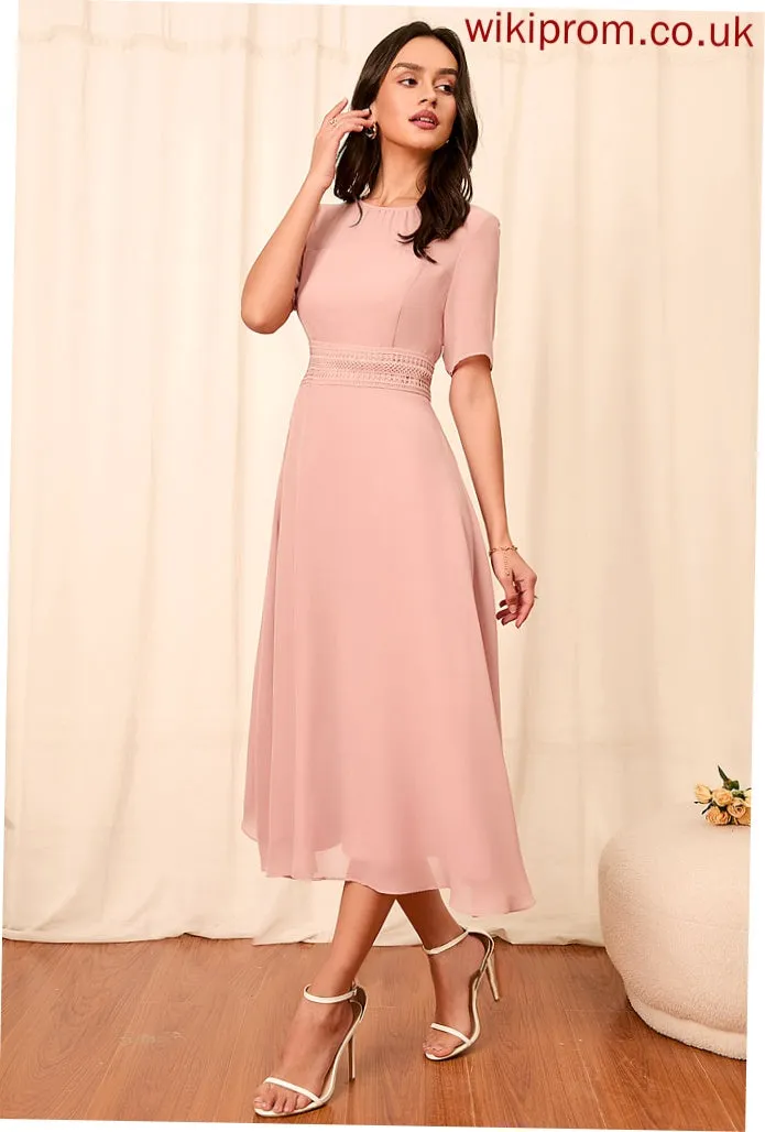 Silhouette Straps A-Line Length Fabric Sleeve Knee-Length Sleeves Cristina Sleeveless Floor Length A-Line/Princess Bridesmaid Dresses