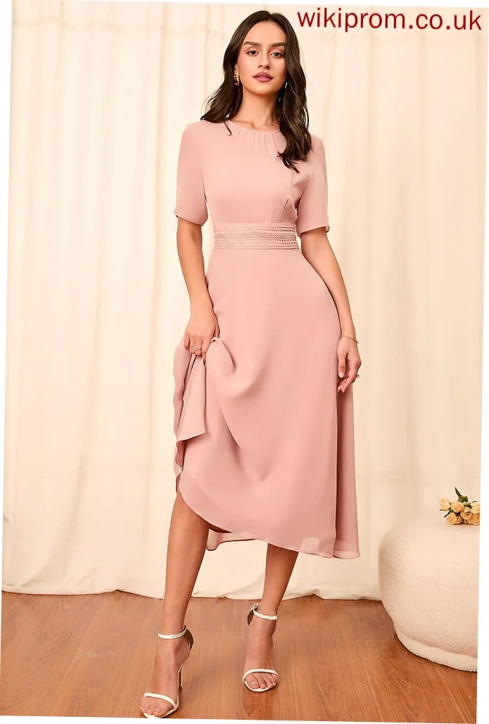 Silhouette Straps A-Line Length Fabric Sleeve Knee-Length Sleeves Cristina Sleeveless Floor Length A-Line/Princess Bridesmaid Dresses