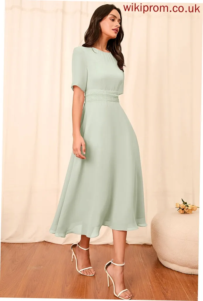 Silhouette Straps A-Line Length Fabric Sleeve Knee-Length Sleeves Cristina Sleeveless Floor Length A-Line/Princess Bridesmaid Dresses