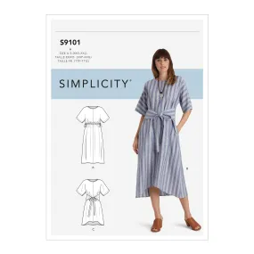 Simplicity Pattern 9101 Misses' Pullover Dresses