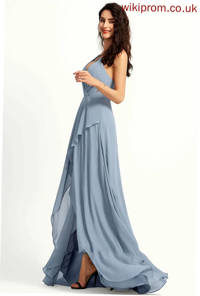 Straps Length A-Line Fabric V-neck Neckline Silhouette Asymmetrical Averi Bridesmaid Dresses