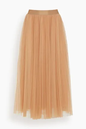 Tulle Plisse Skirt in Nude