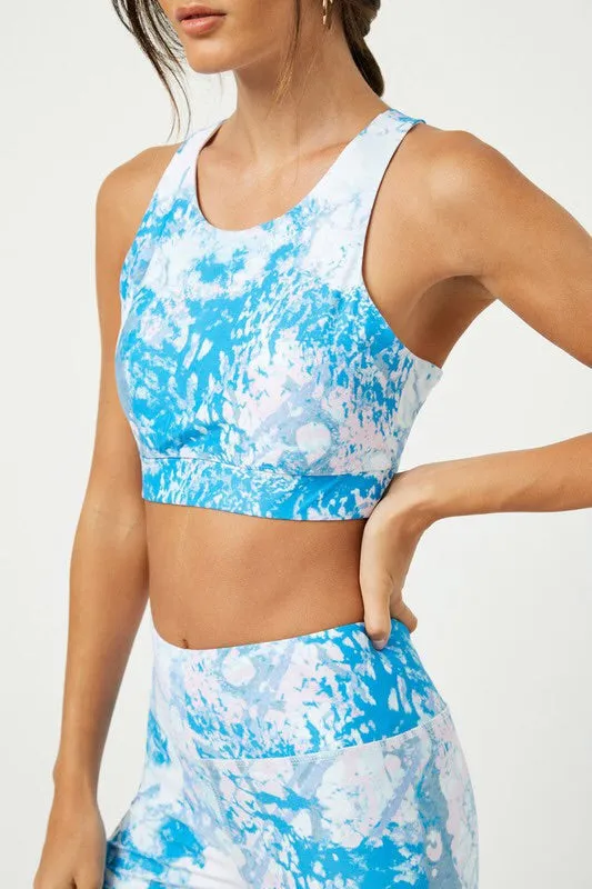 Turquoise Tie Dye Workout Set