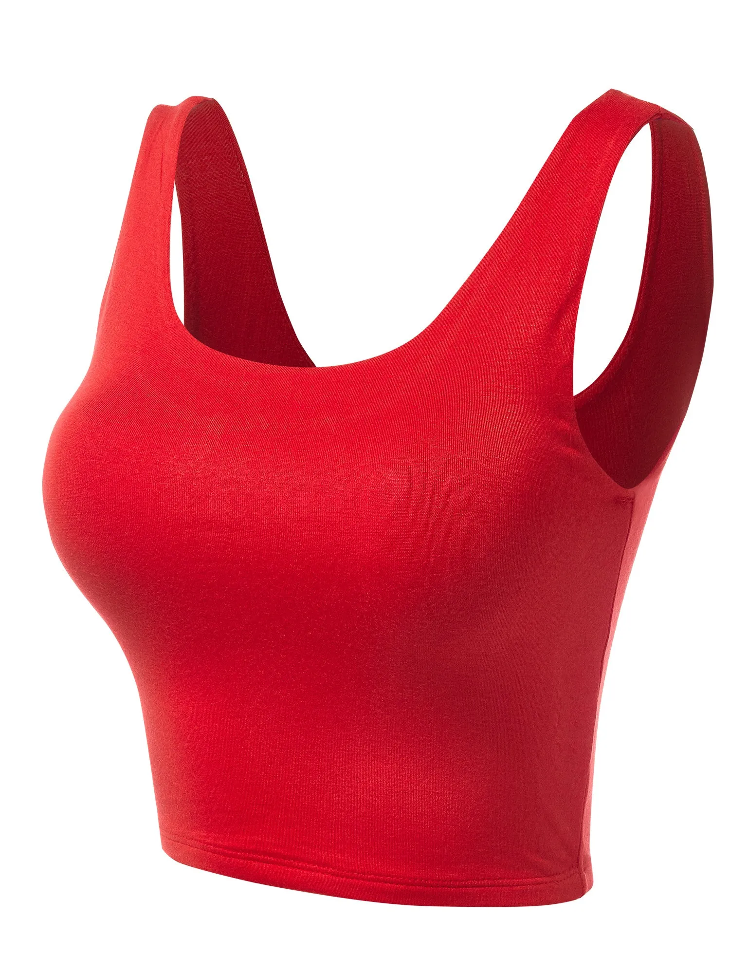 Two Ply Scoop Neck Jersey Crop Top (FWT1265)