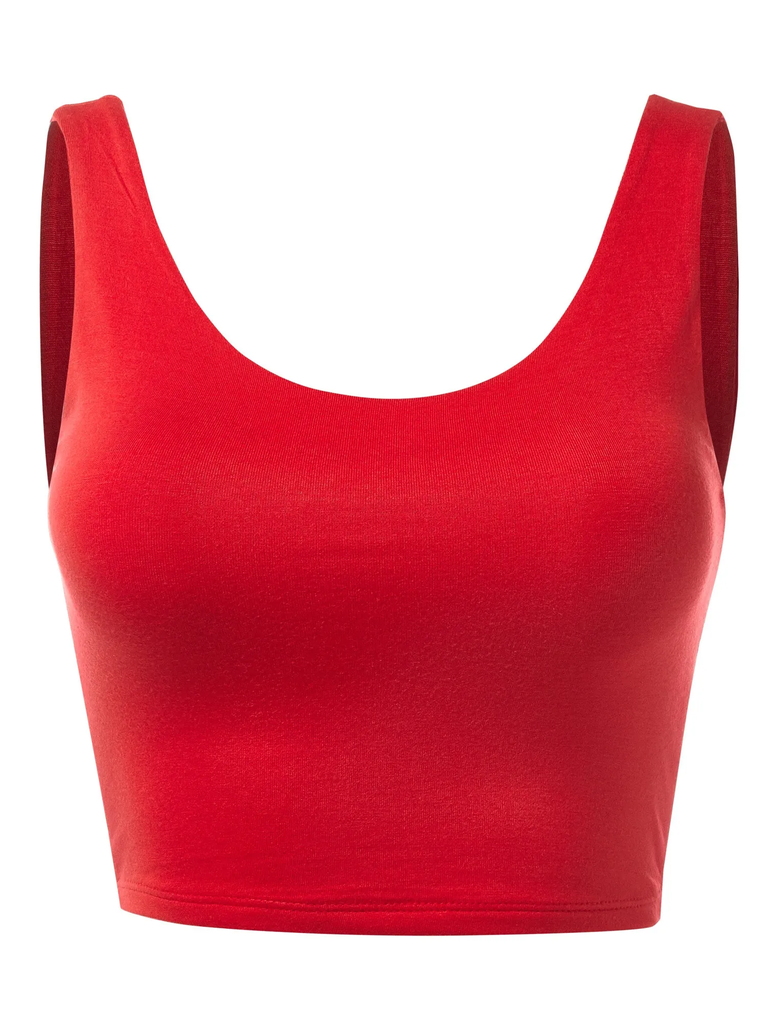 Two Ply Scoop Neck Jersey Crop Top (FWT1265)