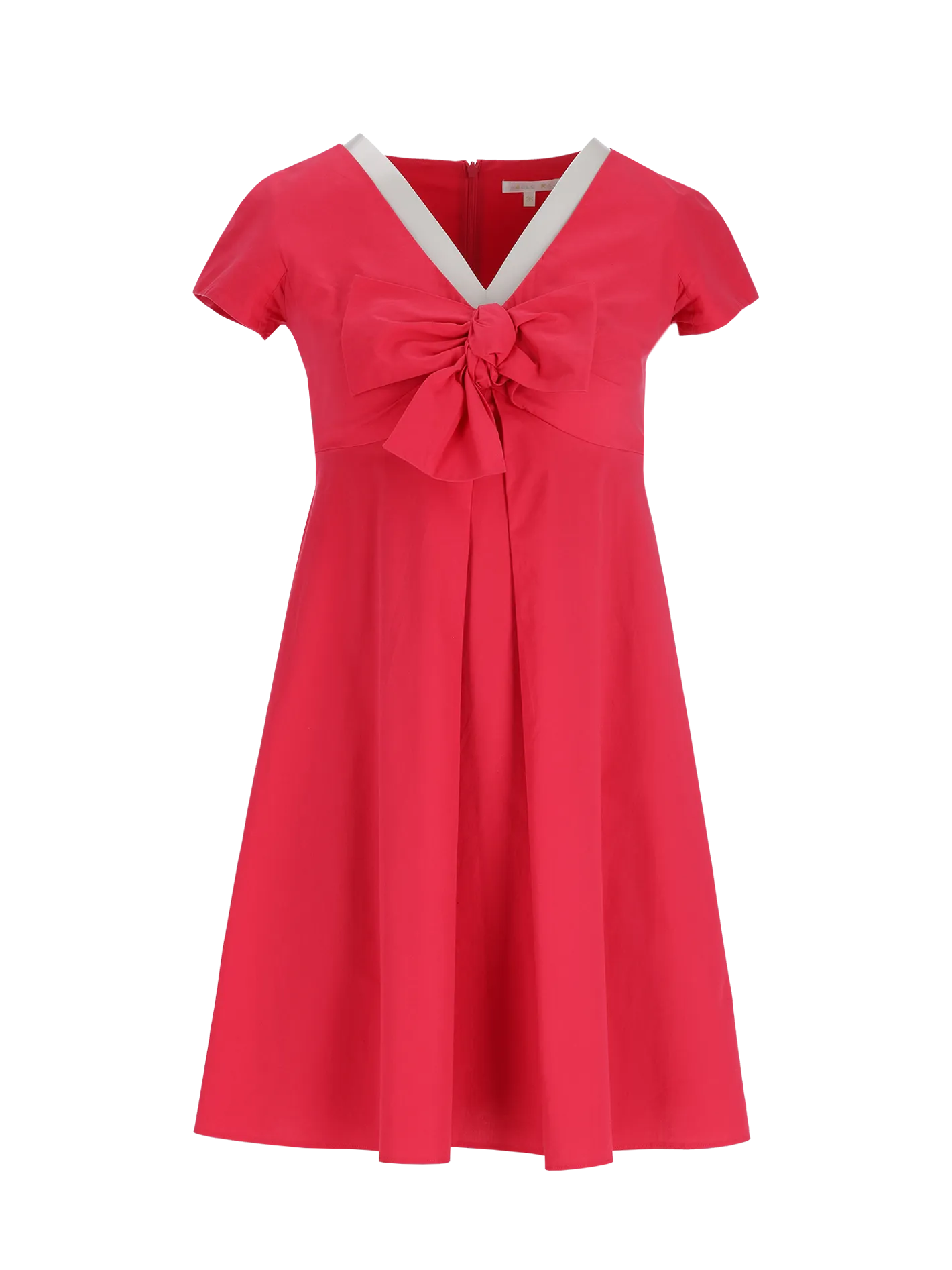 v-neck bow detail a-line dress