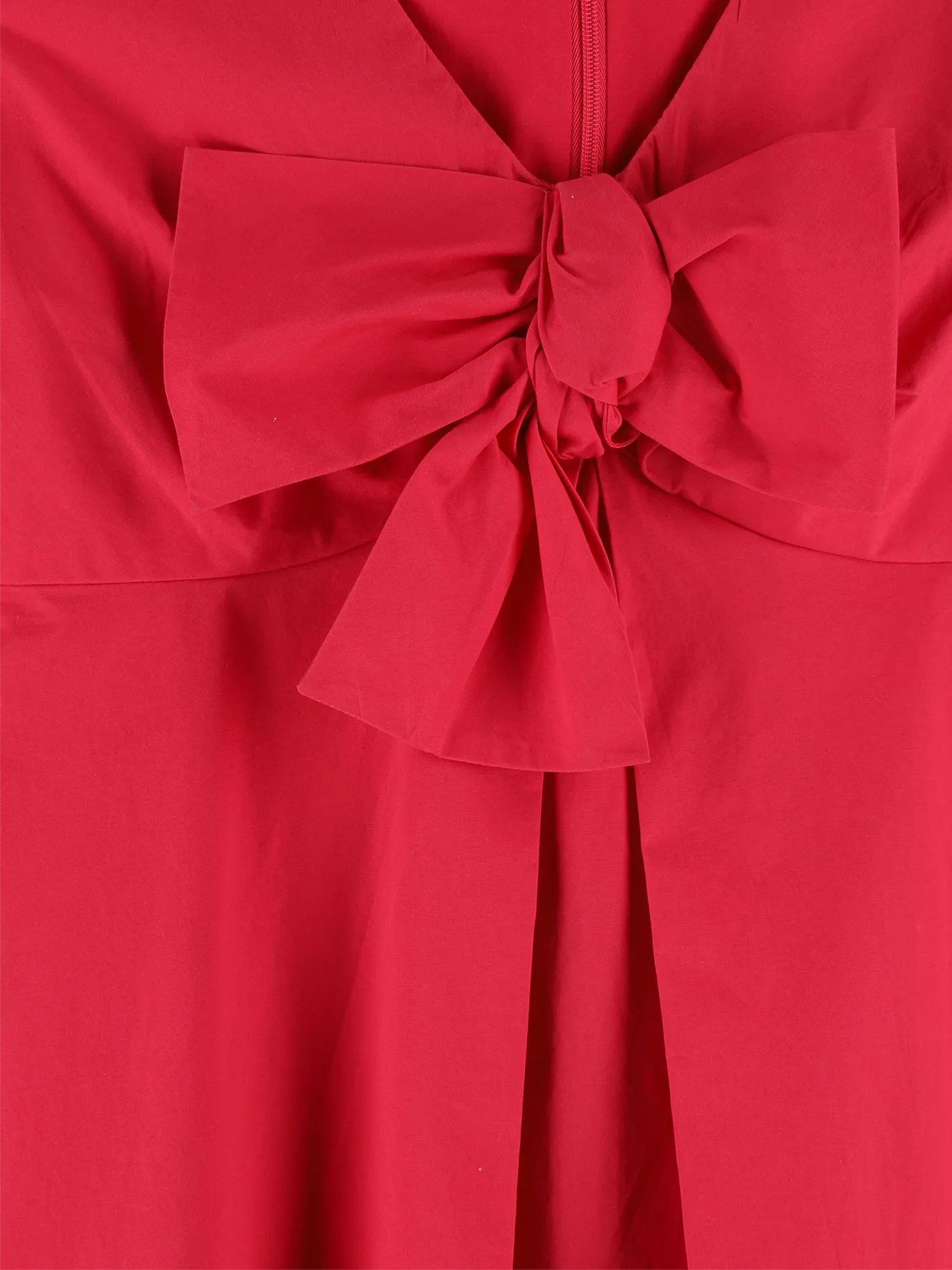 v-neck bow detail a-line dress