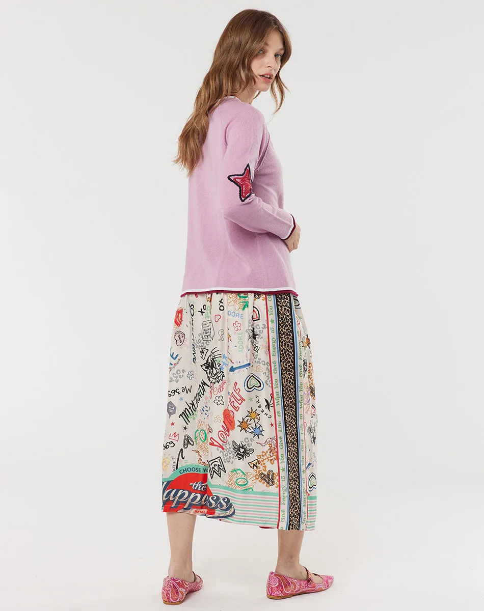 Vanessa Printed Graffiti Midi Skirt