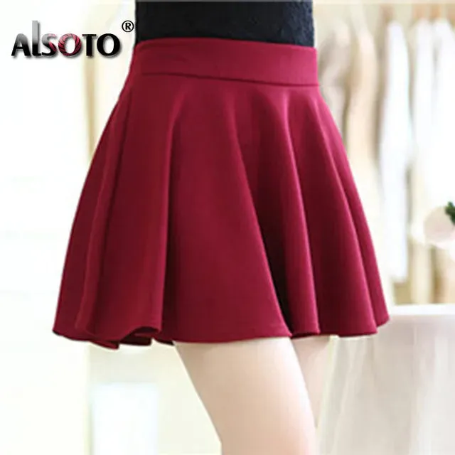 Women Skirt High Waist Mid-Pleated Korean Version